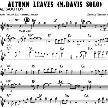 Autumn Leaves - Soloist: Miles Davis (C / Bb / Eb)