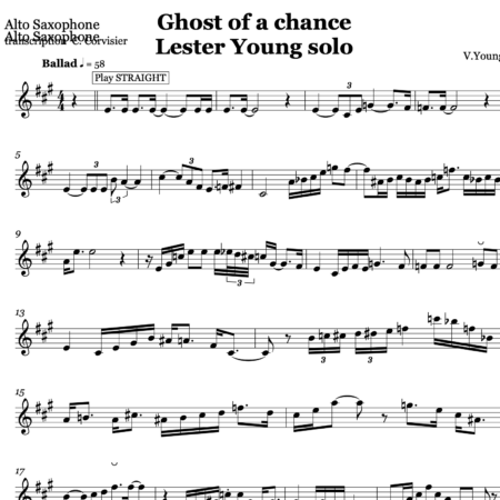 Ghost Of A Chance - Soloist: Lester Young (C / Bb / Eb)