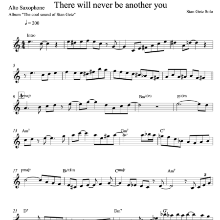 There Will Never Be Another You - Soloist: Stan Getz (C / Bb / Eb)